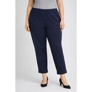 J.Jill Slacks Pants Premium Bi-Stretch Women's 24 Navy Blue Cuffed 28" Inseam